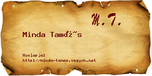 Minda Tamás névjegykártya